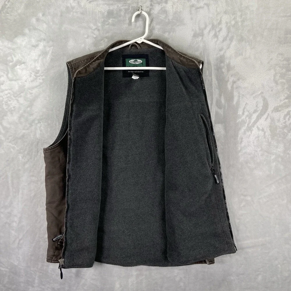 Arborwear Vest Mens XL Full Zip Canvas Workwear Fleece Lined Outdoor Utility